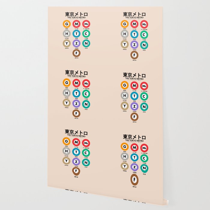 Tokyo subway map print. City metro alphabet poster, japan underground print, japanese city wall art. Wallpaper Gallery Image 2