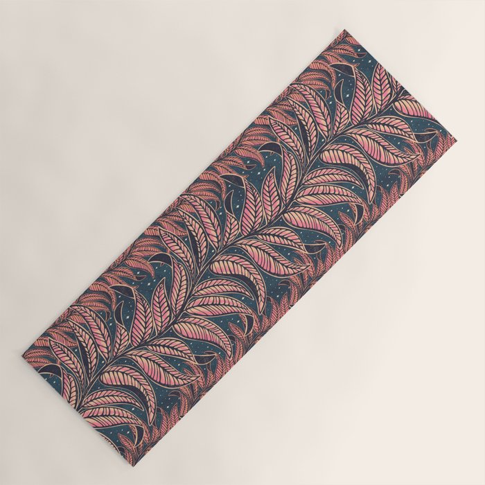 Magic Jungle Vine - midnight & peach Yoga Mat Gallery Image 1