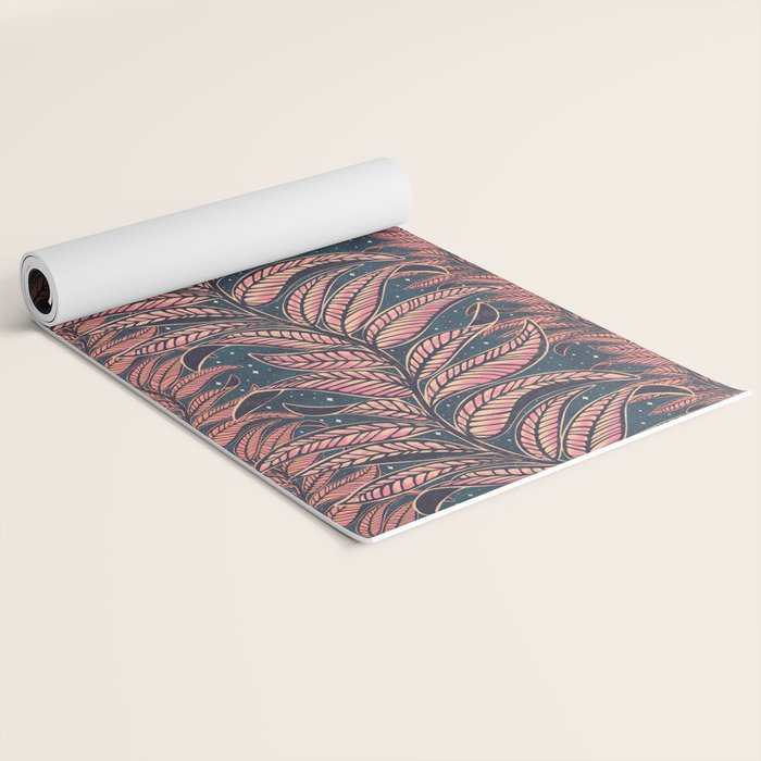 Magic Jungle Vine - midnight & peach Yoga Mat Gallery Image 2