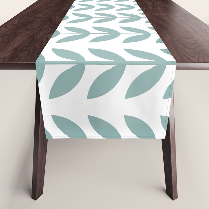 Scandinavian Mid Century Pattern 1950s Blue Table Runner Gallery Image 1