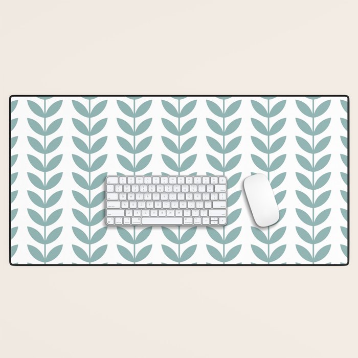 Scandinavian Mid Century Pattern 1950s Blue Desk Mat Gallery Image 1
