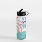 Summer Floral Prints, Abstract, Colourful Prints. Water Bottle Gallery Image 1