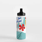 Summer Floral Prints, Abstract, Colourful Prints. Water Bottle Gallery Image 2