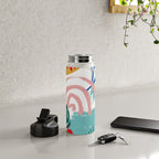 Summer Floral Prints, Abstract, Colourful Prints. Water Bottle Gallery Image 4