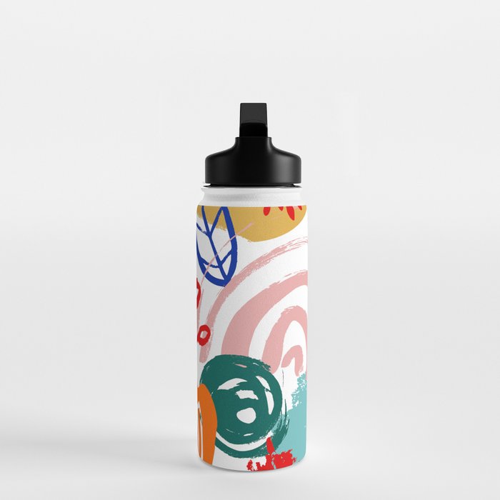 Summer Floral Prints, Abstract, Colourful Prints. Water Bottle Gallery Image 3