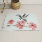 Hummingbird with Hibiscus Rug Gallery Image 1