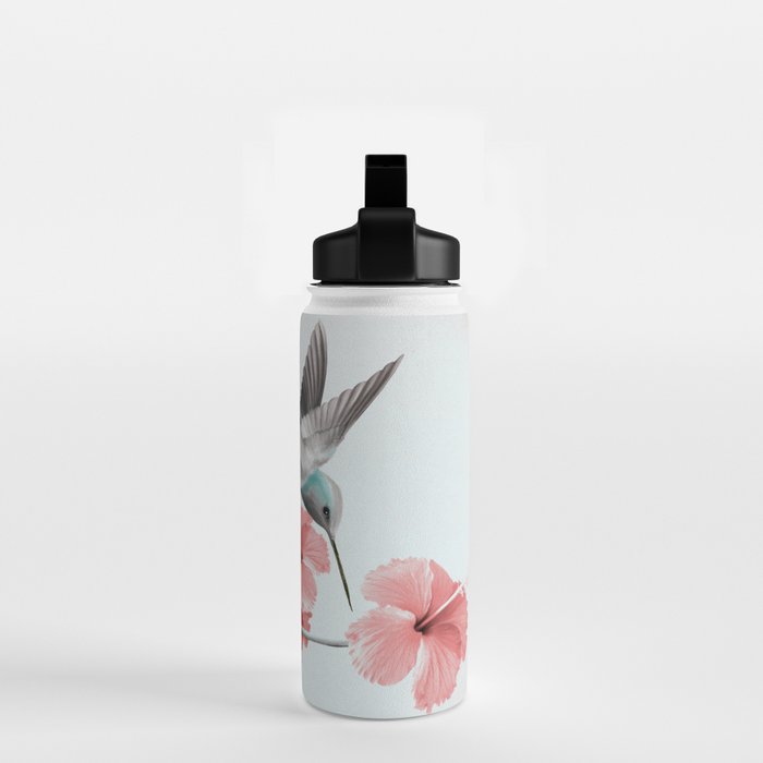 Hummingbird with Hibiscus Water Bottle Gallery Image 2