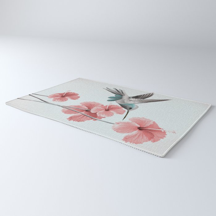 Hummingbird with Hibiscus Rug Gallery Image 3