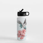 Hummingbird with Hibiscus Water Bottle Gallery Image 1