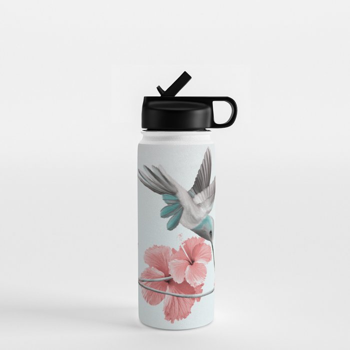 Hummingbird with Hibiscus Water Bottle Gallery Image 1