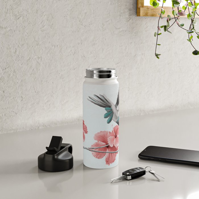 Hummingbird with Hibiscus Water Bottle Gallery Image 5