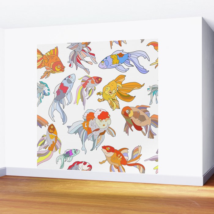 FISH FISH FISH Wall Mural Gallery Image 2