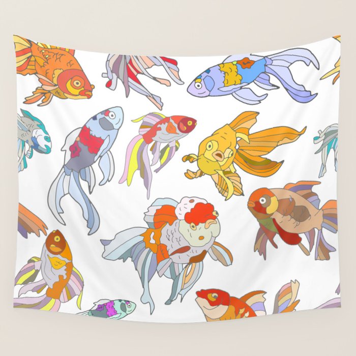 FISH FISH FISH Wall Tapestry Gallery Image 1