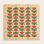 Retro 70s Tulip Pattern Wood Wall Art Gallery Image 1