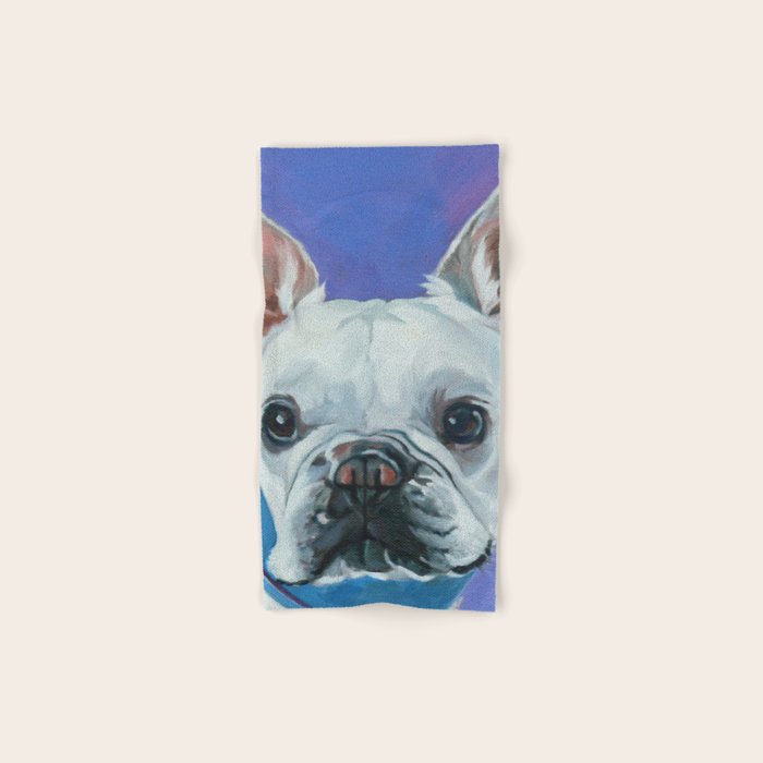 French Bulldog Oil Painting Portrait Bath Towel Gallery Image 1