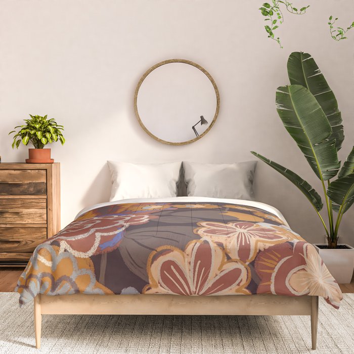 Brown floral Comforter Gallery Image 3