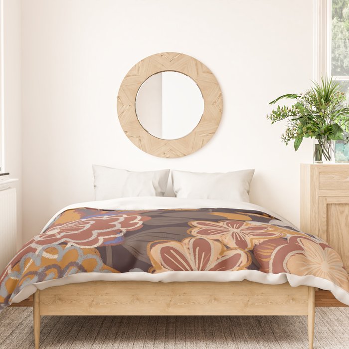 Brown floral Duvet Cover Gallery Image 3