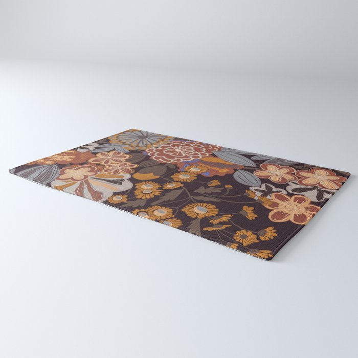 Brown floral Rug Gallery Image 3
