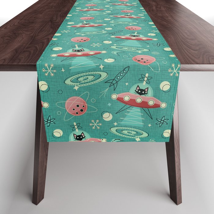 Atomic Cats in Space - ©studioxtine Table Runner Gallery Image 1