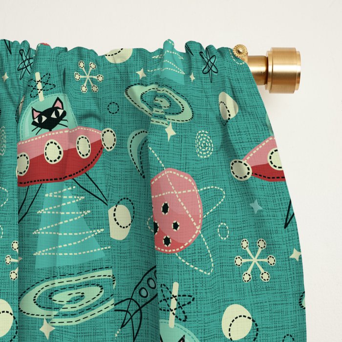 Atomic Cats in Space - ©studioxtine Window Curtain Gallery Image 2