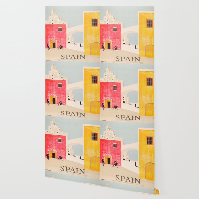 Spain Vintage Travel Poster Mid Century Minimalist Art Wallpaper Gallery Image 2