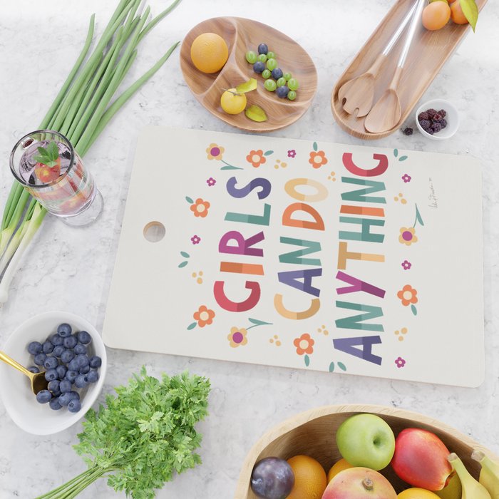 Girls can do anything  Cutting Board Gallery Image 2