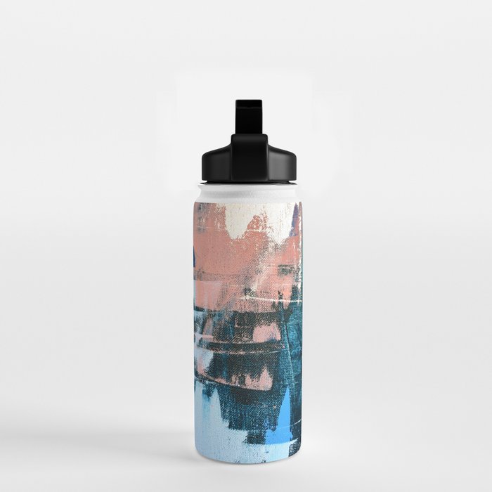 On the Dock: a pretty abstract design in blues and pinks by Alyssa Hamilton Art Water Bottle Gallery Image 2