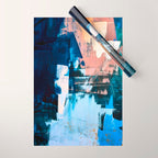 On the Dock: a pretty abstract design in blues and pinks by Alyssa Hamilton Art Wrapping Paper Gallery Image 1