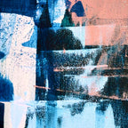 On the Dock: a pretty abstract design in blues and pinks by Alyssa Hamilton Art Coffee Mug Gallery Image 2