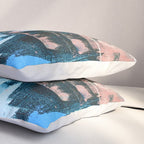 On the Dock: a pretty abstract design in blues and pinks by Alyssa Hamilton Art Pillow Sham Gallery Image 3