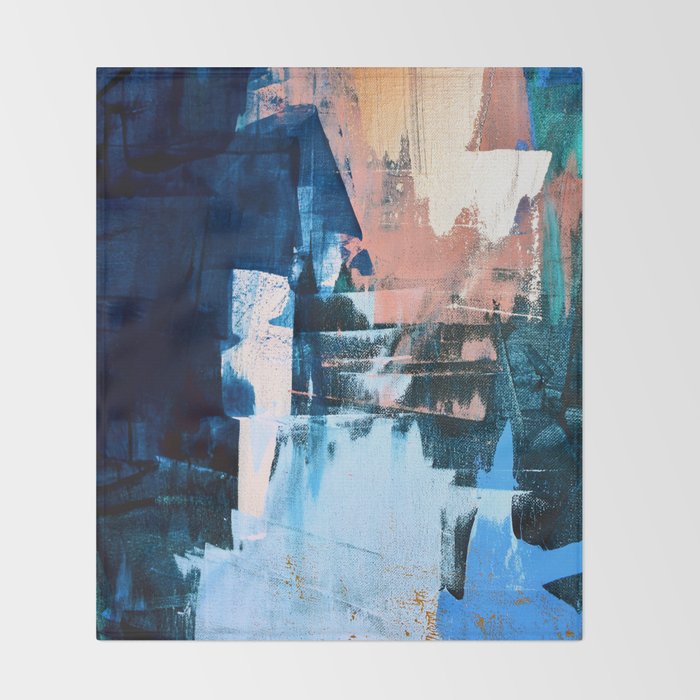 On the Dock: a pretty abstract design in blues and pinks by Alyssa Hamilton Art Throw Blanket Gallery Image 2