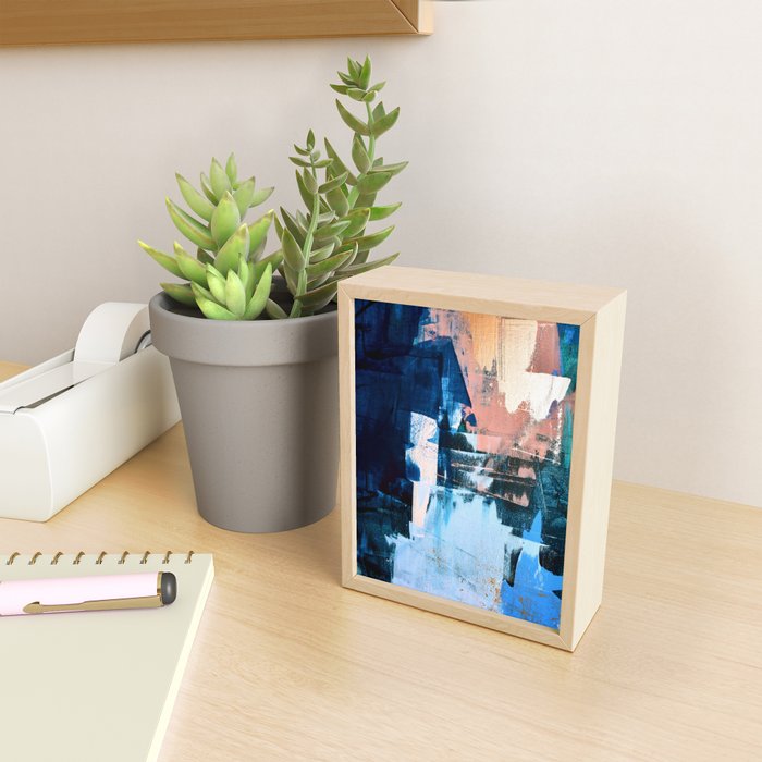 On the Dock: a pretty abstract design in blues and pinks by Alyssa Hamilton Art Mini Art Print Gallery Image 2