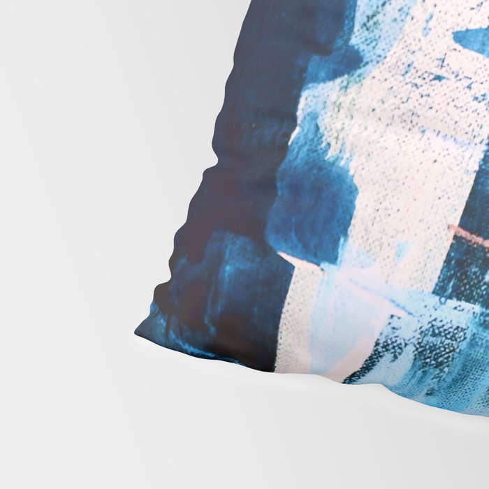 On the Dock: a pretty abstract design in blues and pinks by Alyssa Hamilton Art Pillow Sham Gallery Image 4