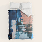 On the Dock: a pretty abstract design in blues and pinks by Alyssa Hamilton Art Duvet Cover Gallery Image 6