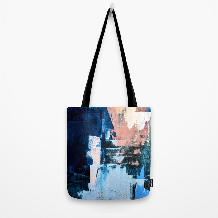 On the Dock: a pretty abstract design in blues and pinks by Alyssa Hamilton Art Tote Bag Gallery Image 2