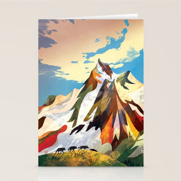 Pack of wolves high in the mountains Stationery Card Gallery Image 2