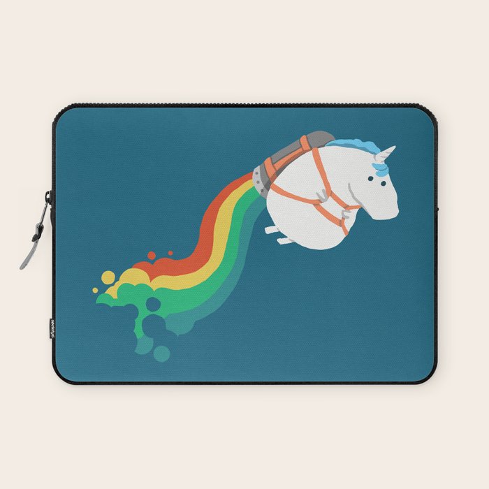Fat Unicorn on Rainbow Jetpack Laptop Sleeve Gallery Image 1