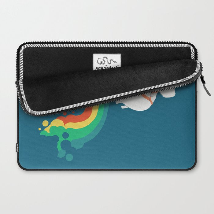 Fat Unicorn on Rainbow Jetpack Laptop Sleeve Gallery Image 2