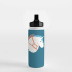 Fat Unicorn on Rainbow Jetpack Water Bottle Gallery Image 2