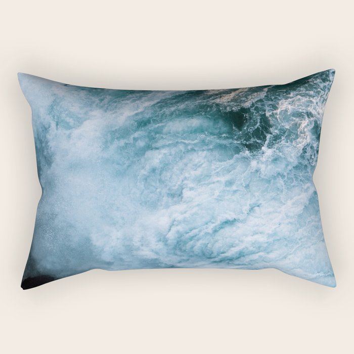 Wave in Ireland during sunset - Oceanscape Rectangular Pillow Gallery Image 2