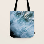 Wave in Ireland during sunset - Oceanscape Tote Bag Gallery Image 1