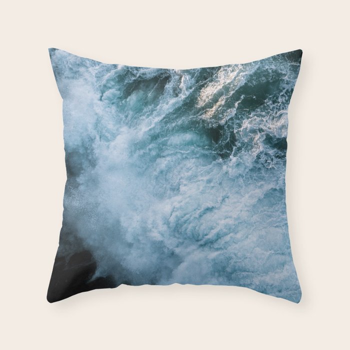 Wave in Ireland during sunset - Oceanscape Throw Pillow Gallery Image 6