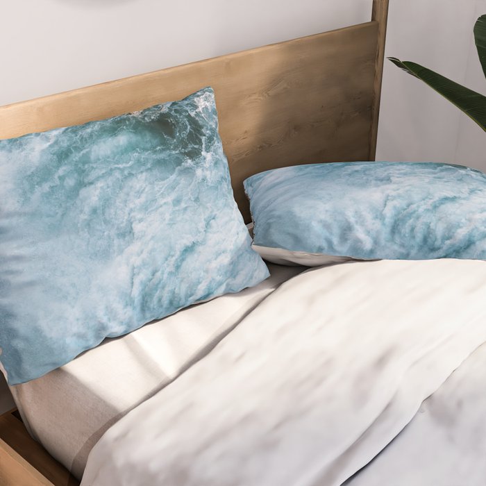Wave in Ireland during sunset - Oceanscape Pillow Sham Gallery Image 2