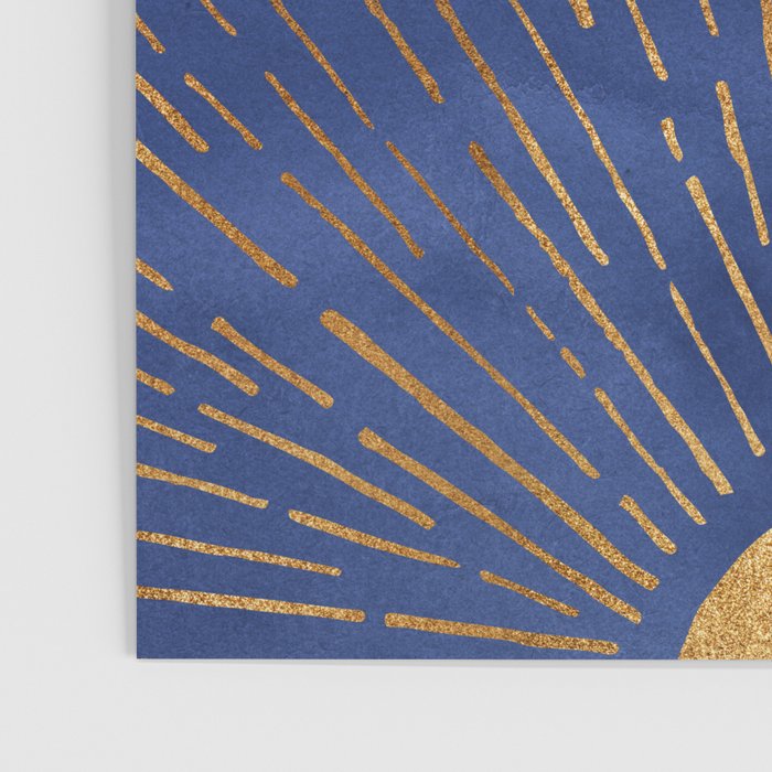 Twilight Blue and Metallic Gold Sunrise Poster Gallery Image 3