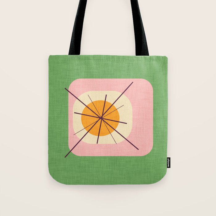 Flower Eggs Green-Pink Tote Bag Gallery Image 1