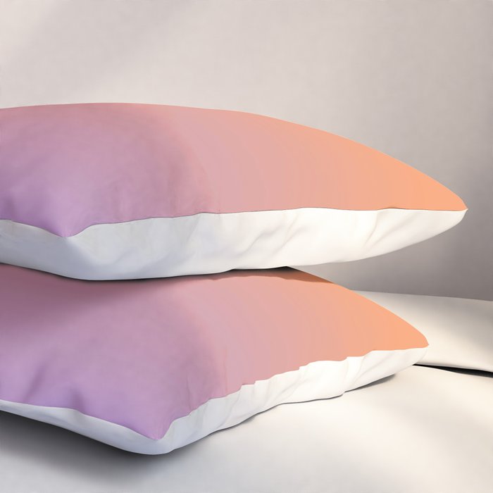 OMBRE ORANGE PURPLE PASTEL COLOR Pillow Sham Gallery Image 3