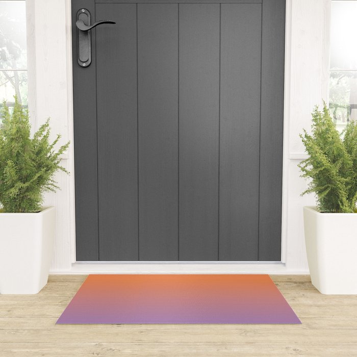 OMBRE ORANGE PURPLE PASTEL COLOR Welcome Mat Gallery Image 3