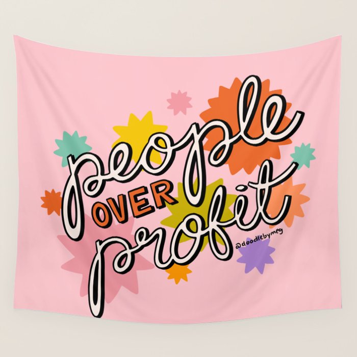 People Over Profit Wall Tapestry Gallery Image 1