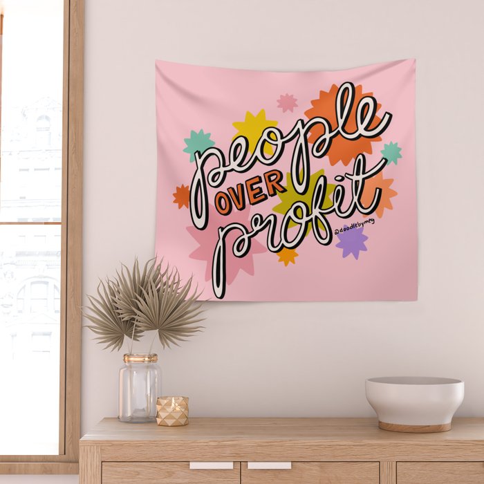 People Over Profit Wall Tapestry Gallery Image 2