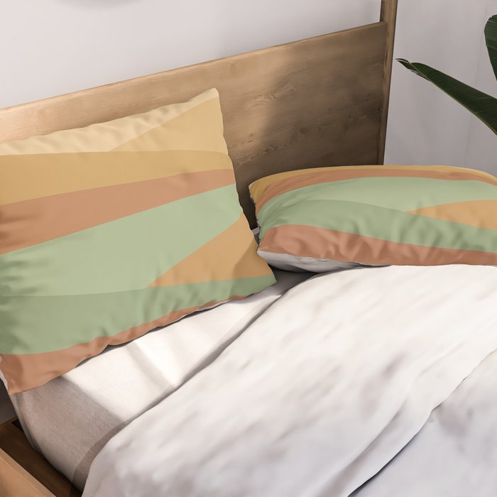 Geometric Triangles XII Earthy Rustic Pillow Sham Gallery Image 2